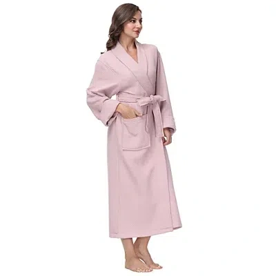 Kirkland's Women's Pink Waffle Knit Robe In Pink