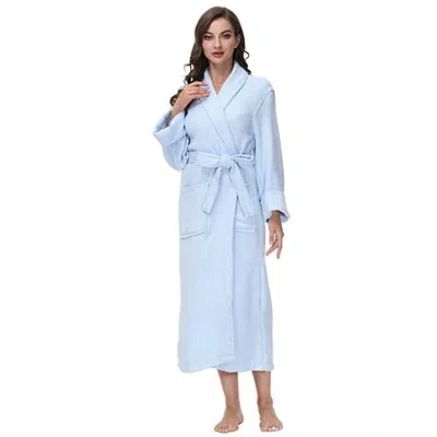Kirkland's Women's Blue Waffle Knit Robe In Blue