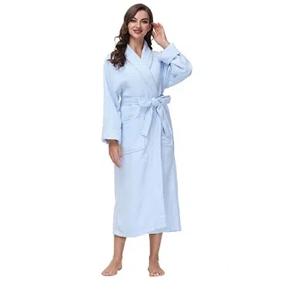 Kirkland's Women's Blue Waffle Knit Robe In Blue