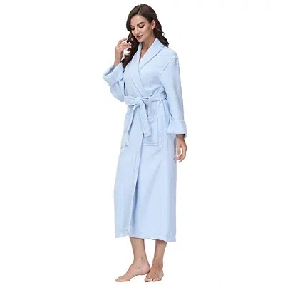 Kirkland's Women's Blue Waffle Knit Robe In Blue