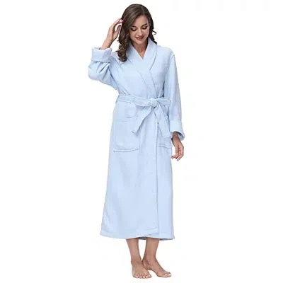 Kirkland's Women's Blue Waffle Knit Robe In Blue
