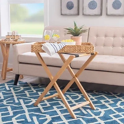 Kirkland's Hyacinth Haysom Tray Table In Brown