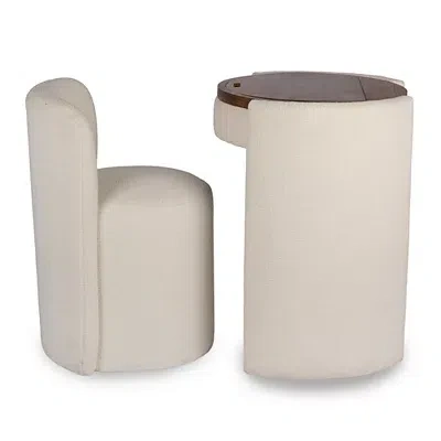 Kirkland's Nora Ivory Chair And Mirror Vanity Set In Multi