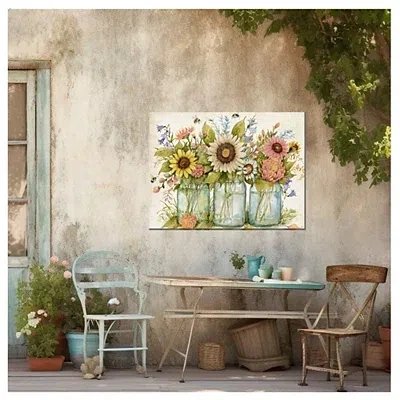 Kirkland's Buzzing Bouquets Outdoor Canvas Art Print In Multi