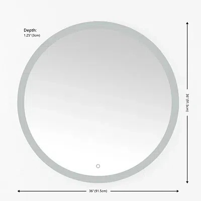 Kirkland's Round Whit Led Wall Mirror In Multi