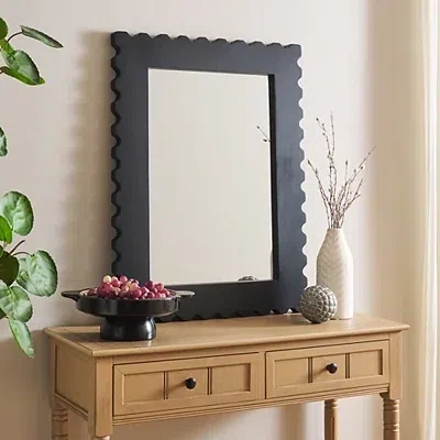Kirkland's Angular Scalloped Nadia Wall Mirror In Black