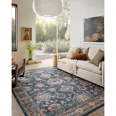 Kirkland's Anniston Denim Sunset Washable Area Rug In Multi