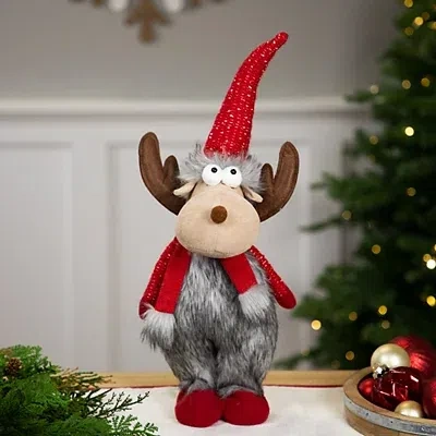 Kirkland's Plush Standing Moose Decoration In Multi
