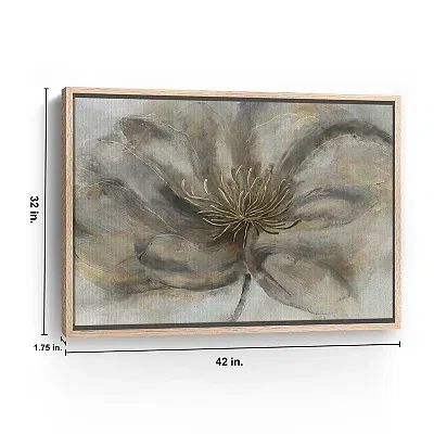 Kirkland's Wildflower Framed Canvas Art Print In Gray
