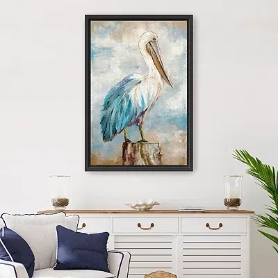 Kirkland's Pelican Perch Framed Canvas Art Print In Multi