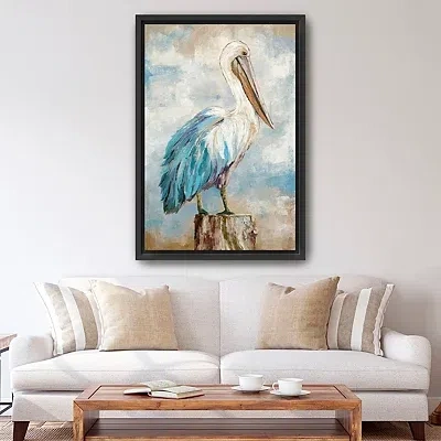 Kirkland's Pelican Perch Framed Canvas Art Print In Multi