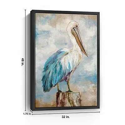 Kirkland's Pelican Perch Framed Canvas Art Print In Multi
