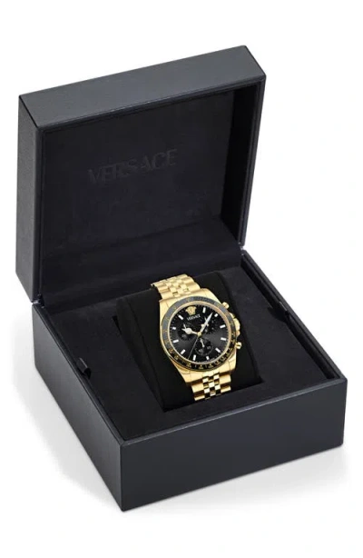 Versace Greca Chrono Wave Chronograph Watch, 43mm In Gold