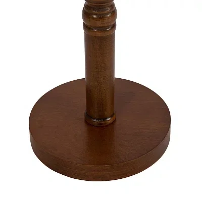 Kirkland's Rustic Brown Round Pine Wood Accent Table In Brown
