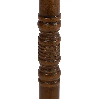 Kirkland's Rustic Brown Round Pine Wood Accent Table In Brown