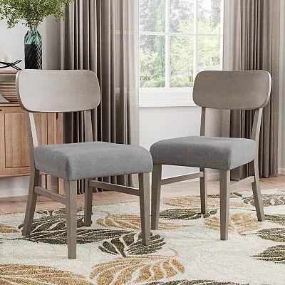 Kirkland's Upholstered Porter Dining Chairs In Gray