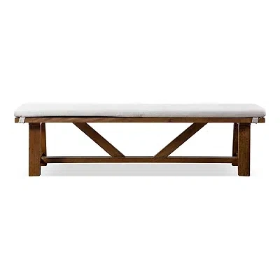Kirkland's Upholstered Rustic Wood Katie Dining Bench In Multi