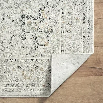 Kirkland's Isabella Gray And Ivory Area Rug