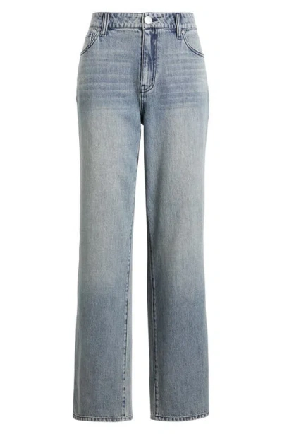 1822 Denim High Waist Baggy Straight Leg Jeans In Gray