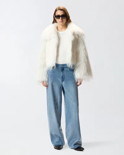 Pinko Jeans In Denim Full Paillettes In Blue