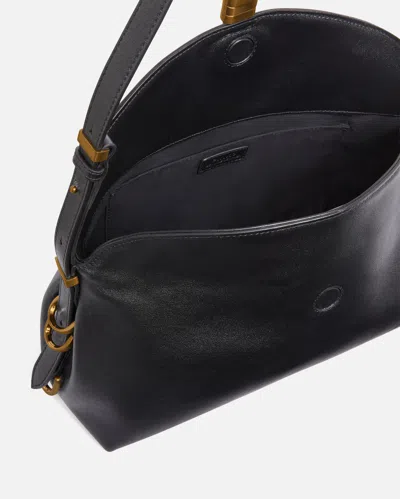 Pinko Borsa A Spalla Saddle Bag Media In Pelle In Black