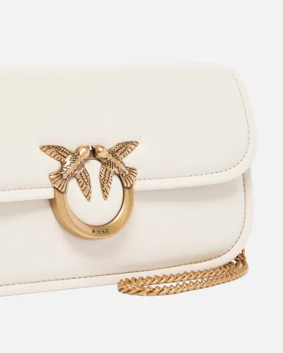 Pinko Borsa A Tracolla Piccola Love Bag Box In Nappa In White