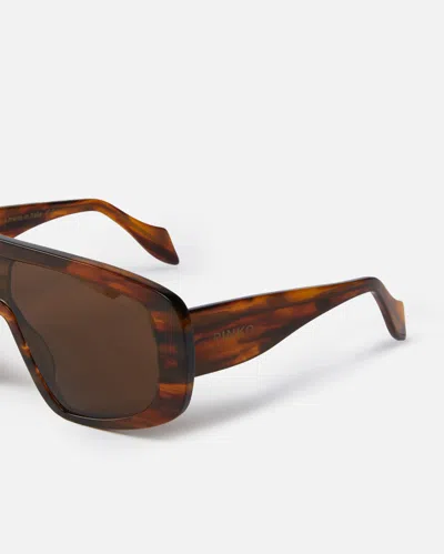 Pinko Oversized Mask Sunglasses In Brown