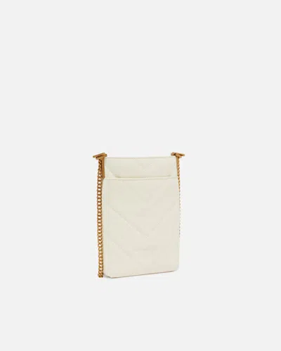 Pinko Pochette À Bandoulière Pour Smartphone En Cuir À Chevrons In White