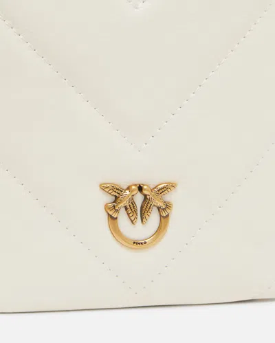 Pinko Pochette À Bandoulière Pour Smartphone En Cuir À Chevrons In White