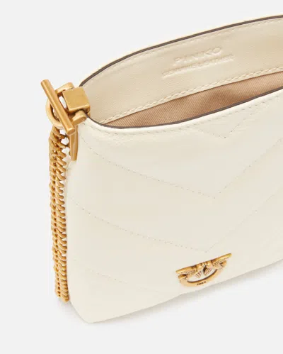 Pinko Pochette À Bandoulière Pour Smartphone En Cuir À Chevrons In White