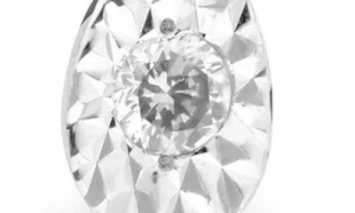 Monica Vinader Teardrop Diamond Mini Huggie Hoop Earrings In White