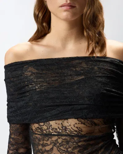 Pinko Maglia Body In Pizzo Effetto Patchwork In Multi