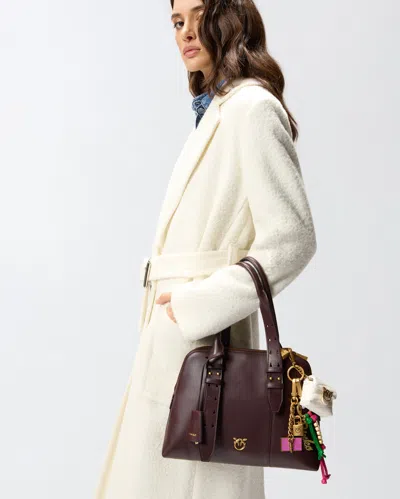 Pinko Custodia Airpods Love Bag Puff In Pelle Lucida In White