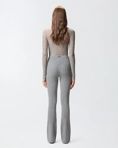 Pinko Pantaloni Lunghi Svasati In Maglia In Gray