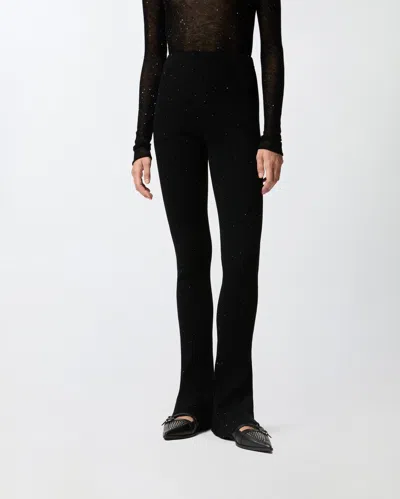 Pinko Pantaloni Lunghi Svasati In Maglia In Black