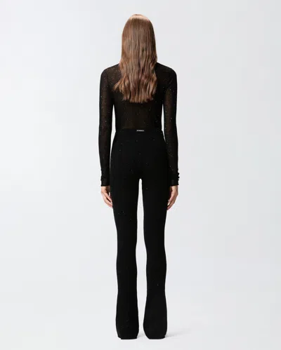 Pinko Pantaloni Lunghi Svasati In Maglia In Black