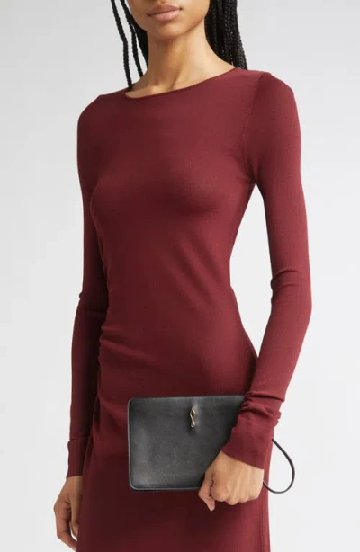 Christian Louboutin Small Bettina Leather Wristlet In Black