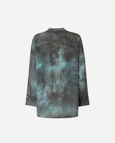 Pinko Camicia Con Stampa Trompe-l'ail E Collo A Fusciacca In Green