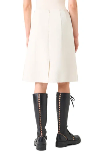 Akris Pleated Cotton & Silk A-line Skirt In White