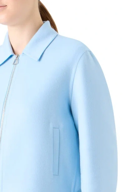 Akris Harmony Cropped Cashmere Zip Front Jacket In Blue