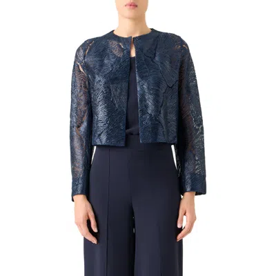Akris Haron Sea Fan Lace Jacket In Blue