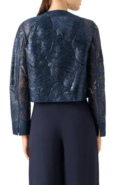 Akris Haron Sea Fan Lace Jacket In Blue