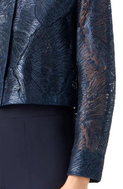 Akris Haron Sea Fan Lace Jacket In Blue