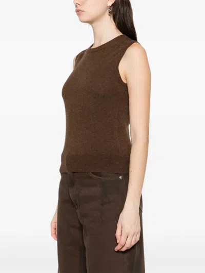 Arch4 Alessandra Knit Top In Brown