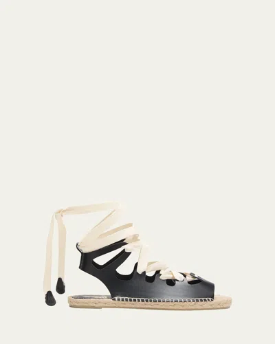 Ags X Castaner X Ancient Greek Sandals Lace-up Espadrilles In Black