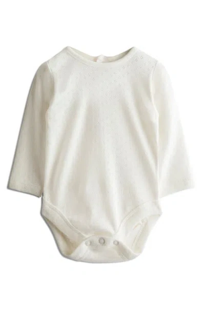 Jojo Maman Bébé Jojo Maman Bebe Long Sleeve Pointelle Knit Bodysuit & Bunny Corduroy Pinafore Dress Set In Pink