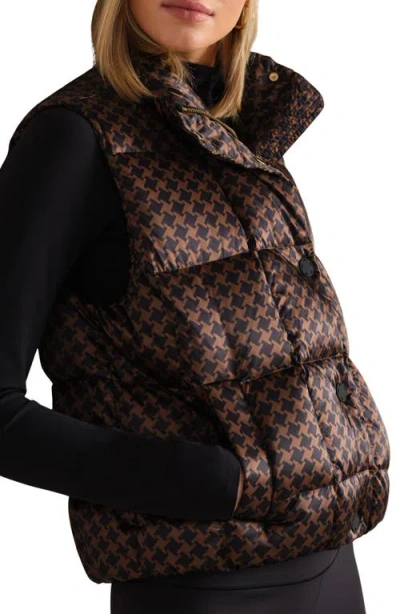 Rhone Water Repellent Houndstooth Check 650 Fill Power Down Vest In Multi