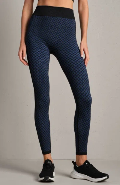 Rhone Houndstooth Check Leggings In Blue
