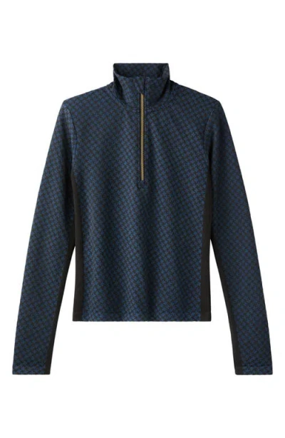 Rhone Houndstooth Seamless Half-zip Pullover In Blue