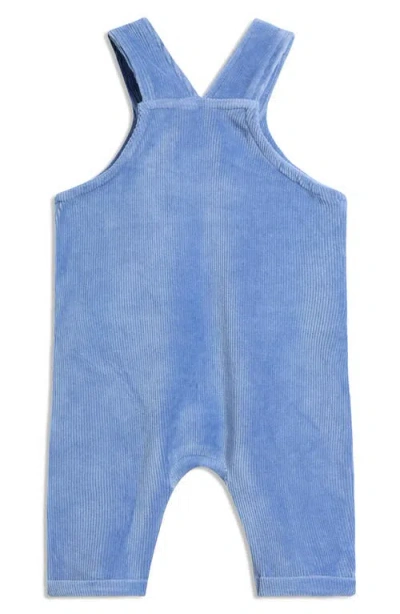 Jojo Maman Bébé Jojo Maman Bebe Long Sleeve Bodysuit & Embroidered Giraffe Rib Velour Overalls Set In Blue